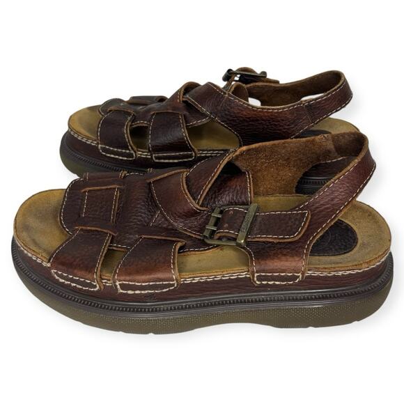 Vintage Candie’s chunky platform heavy leather sandal huaraches women’s size 8 - Picture 1 of 6